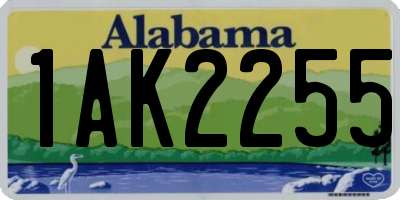 AL license plate 1AK2255