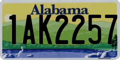 AL license plate 1AK2257