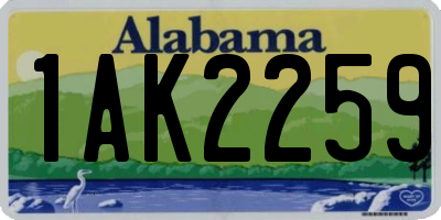 AL license plate 1AK2259