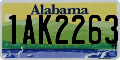 AL license plate 1AK2263