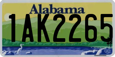 AL license plate 1AK2265
