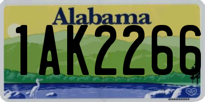 AL license plate 1AK2266