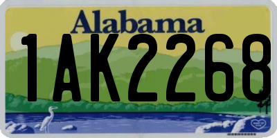 AL license plate 1AK2268