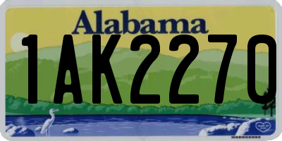 AL license plate 1AK2270