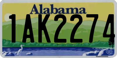 AL license plate 1AK2274