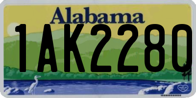 AL license plate 1AK2280