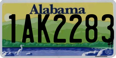 AL license plate 1AK2283