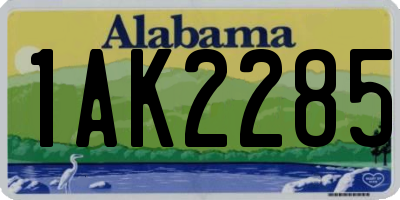 AL license plate 1AK2285