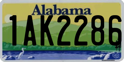 AL license plate 1AK2286