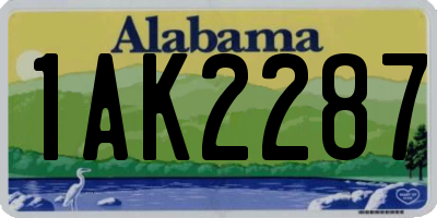 AL license plate 1AK2287