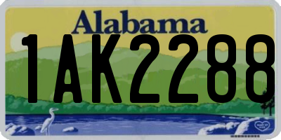 AL license plate 1AK2288