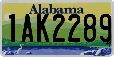 AL license plate 1AK2289