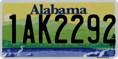 AL license plate 1AK2292