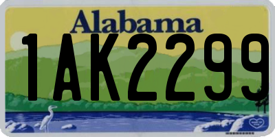 AL license plate 1AK2299