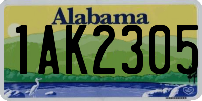 AL license plate 1AK2305