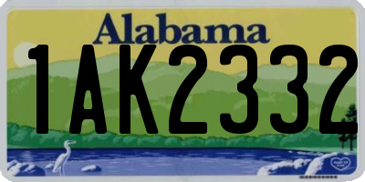 AL license plate 1AK2332