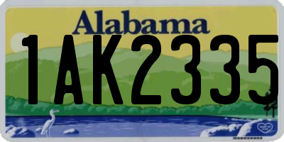 AL license plate 1AK2335