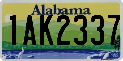 AL license plate 1AK2337