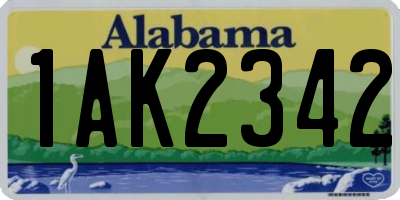 AL license plate 1AK2342