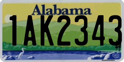 AL license plate 1AK2343