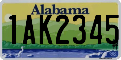 AL license plate 1AK2345