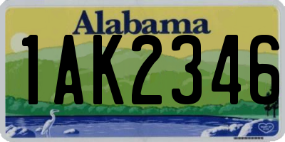 AL license plate 1AK2346