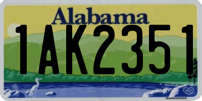 AL license plate 1AK2351