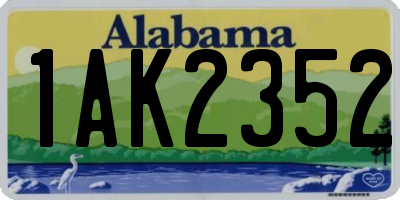 AL license plate 1AK2352