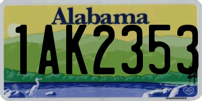 AL license plate 1AK2353