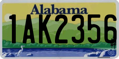 AL license plate 1AK2356
