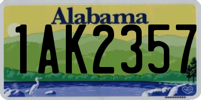 AL license plate 1AK2357