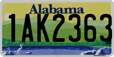 AL license plate 1AK2363