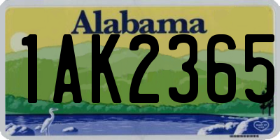 AL license plate 1AK2365