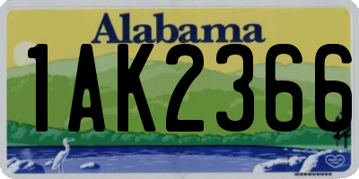 AL license plate 1AK2366