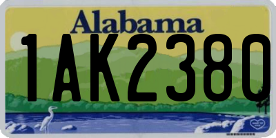 AL license plate 1AK2380