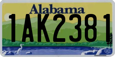 AL license plate 1AK2381