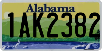 AL license plate 1AK2382