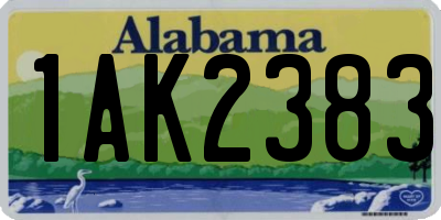 AL license plate 1AK2383