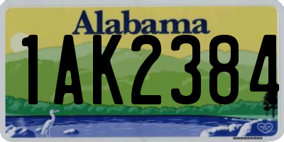 AL license plate 1AK2384