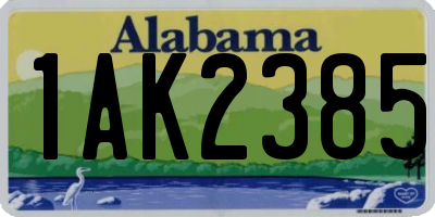 AL license plate 1AK2385