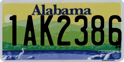 AL license plate 1AK2386
