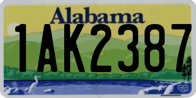 AL license plate 1AK2387