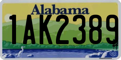 AL license plate 1AK2389