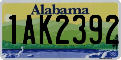 AL license plate 1AK2392