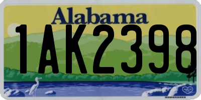 AL license plate 1AK2398