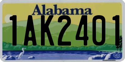 AL license plate 1AK2401