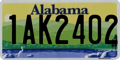 AL license plate 1AK2402