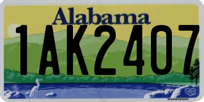 AL license plate 1AK2407