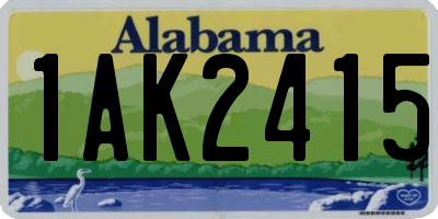AL license plate 1AK2415