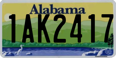 AL license plate 1AK2417